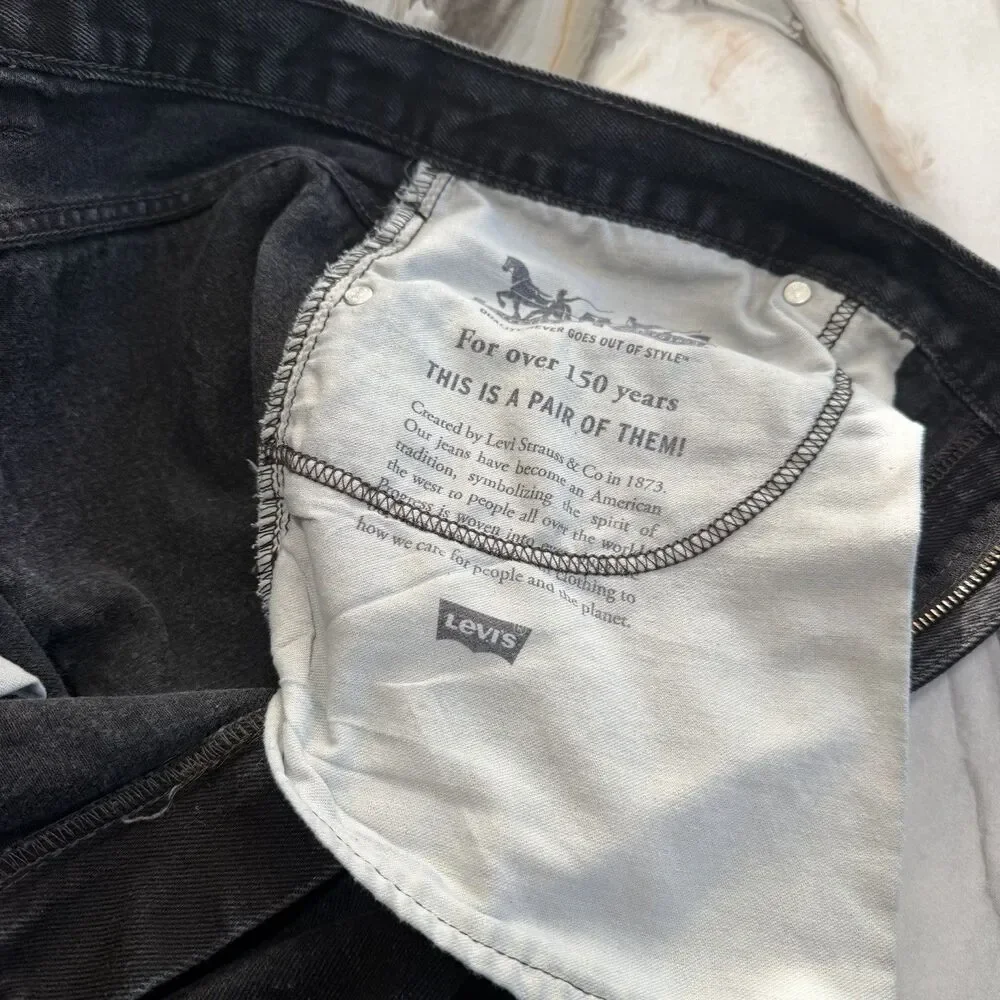 Levi's 550 Men's Black Relaxed Fit Tapered Jeans Size W44 L28 (Tag 44x30) 150th